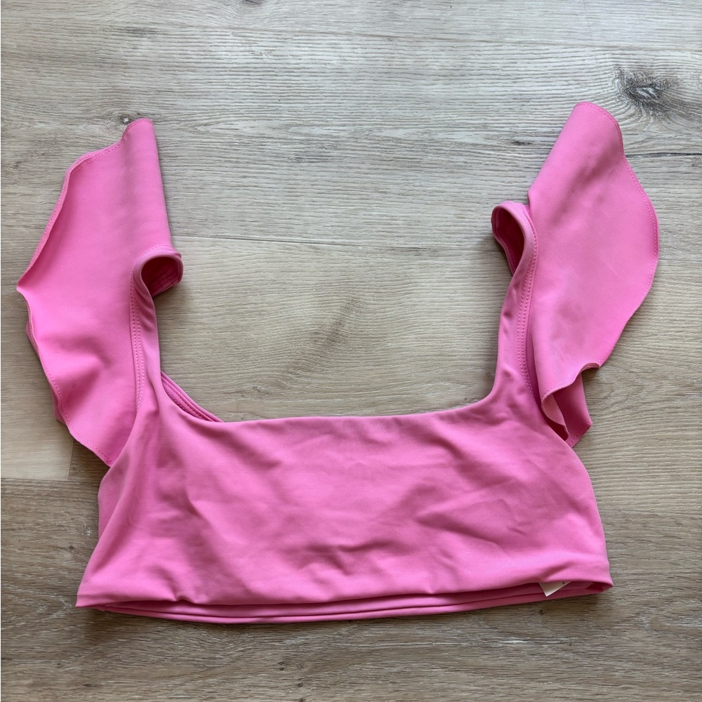 Hill House Home - Isla Pink Ruffle Women's Swimsuit Top - size S